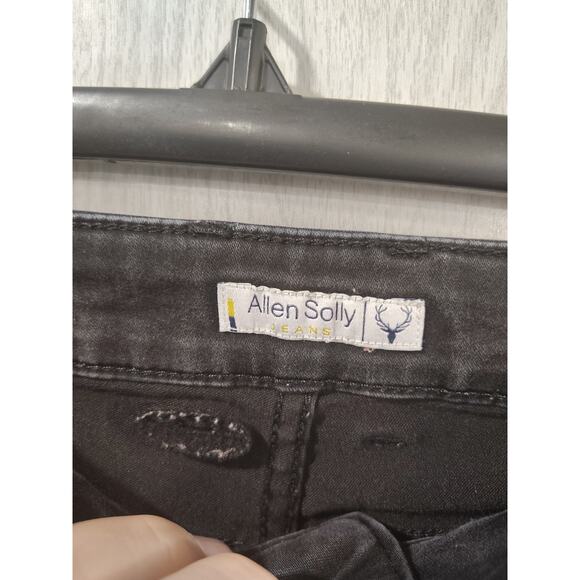 Women's Allen Solly Black Stretchy Tapered Skinny Jeans Gothic Grunge Skater - Picture 4 of 9